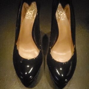 Vince Camuto Zella Stiletto Pumps Black Leather Size 6 #031626d